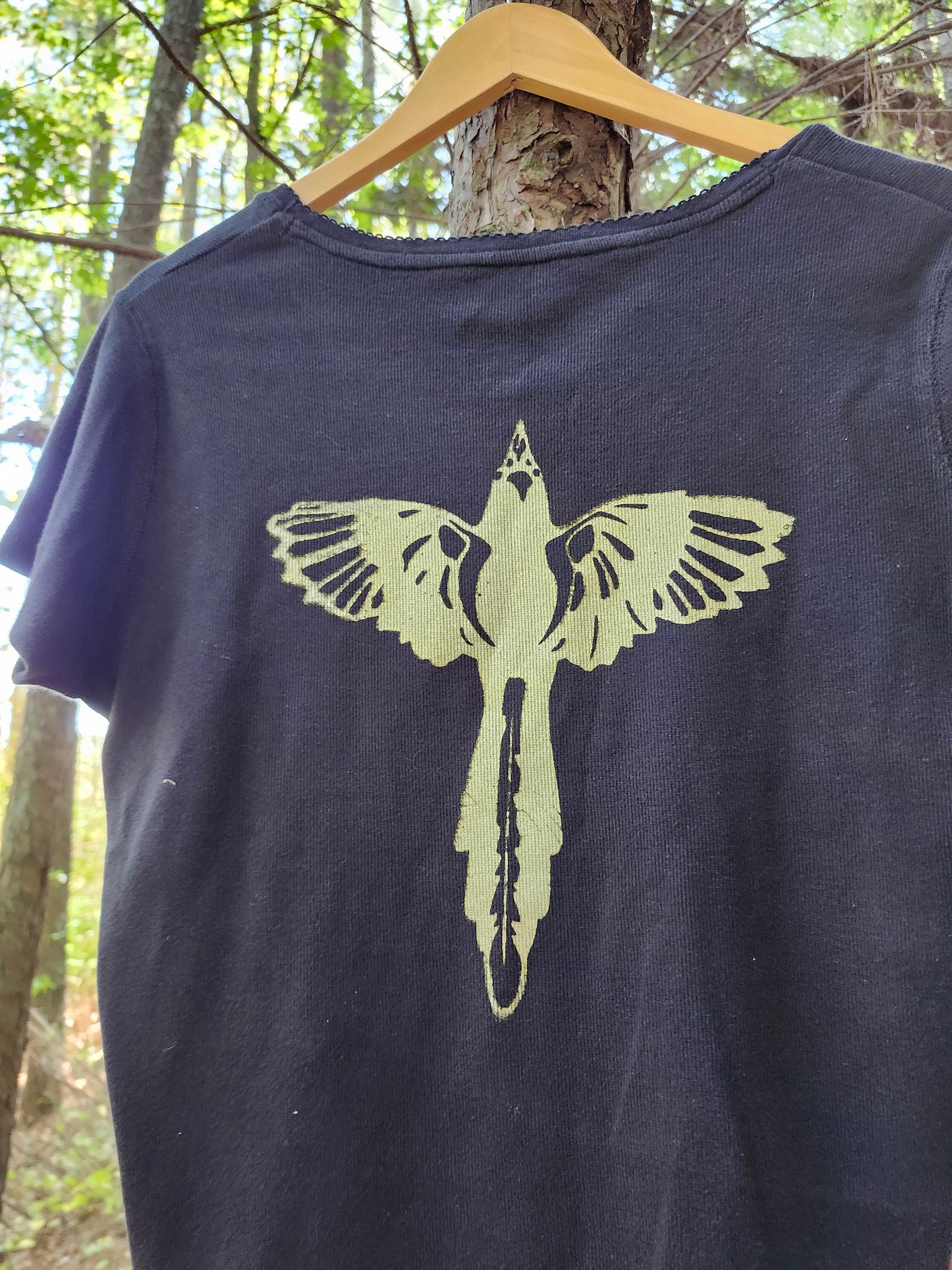 Black T-shirt with Gold Raven size L/XL