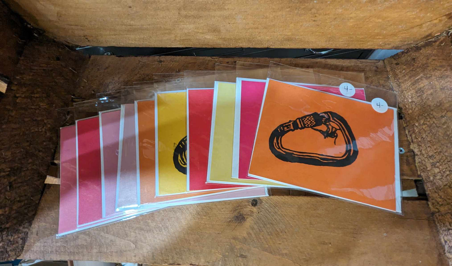 Carabiner Climber Greeting Card