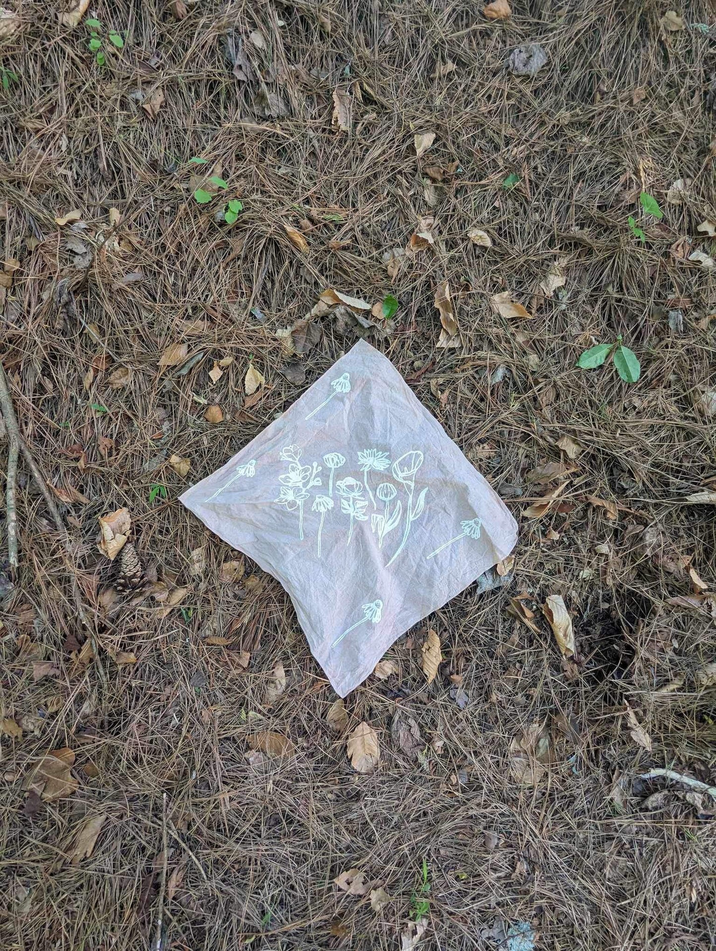 Avocado White Flower Bandana