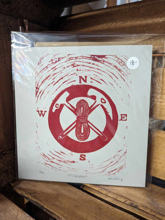 M Compass 9x9 Print