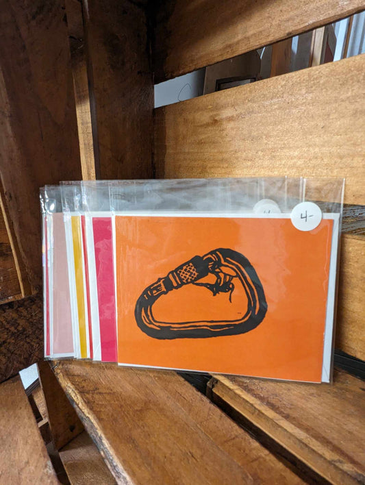 Carabiner Climber Greeting Card